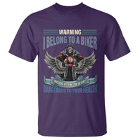 Motorcycle Rider T Shirt I Belong To A Biker Messing With Me Can Be Very Dangerous - Wonder Print Shop