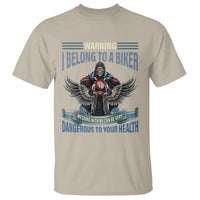 Motorcycle Rider T Shirt I Belong To A Biker Messing With Me Can Be Very Dangerous - Wonder Print Shop