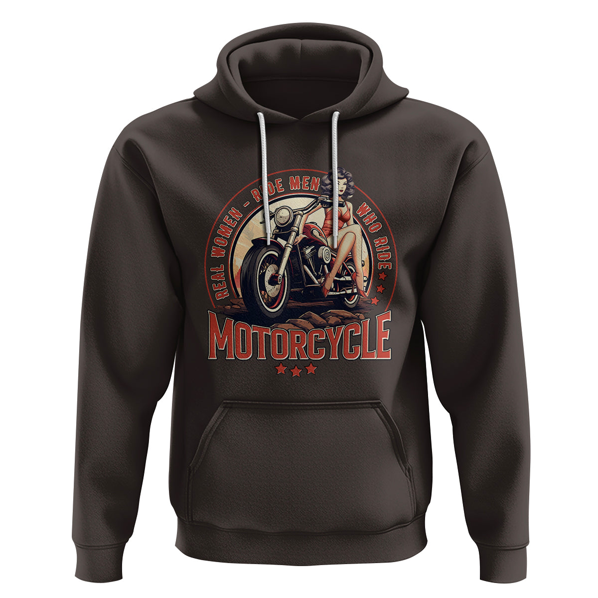 Real Women Ride Men Who Ride Motorcycles Retro Rider Lady Hoodie - Wonder Print Shop
