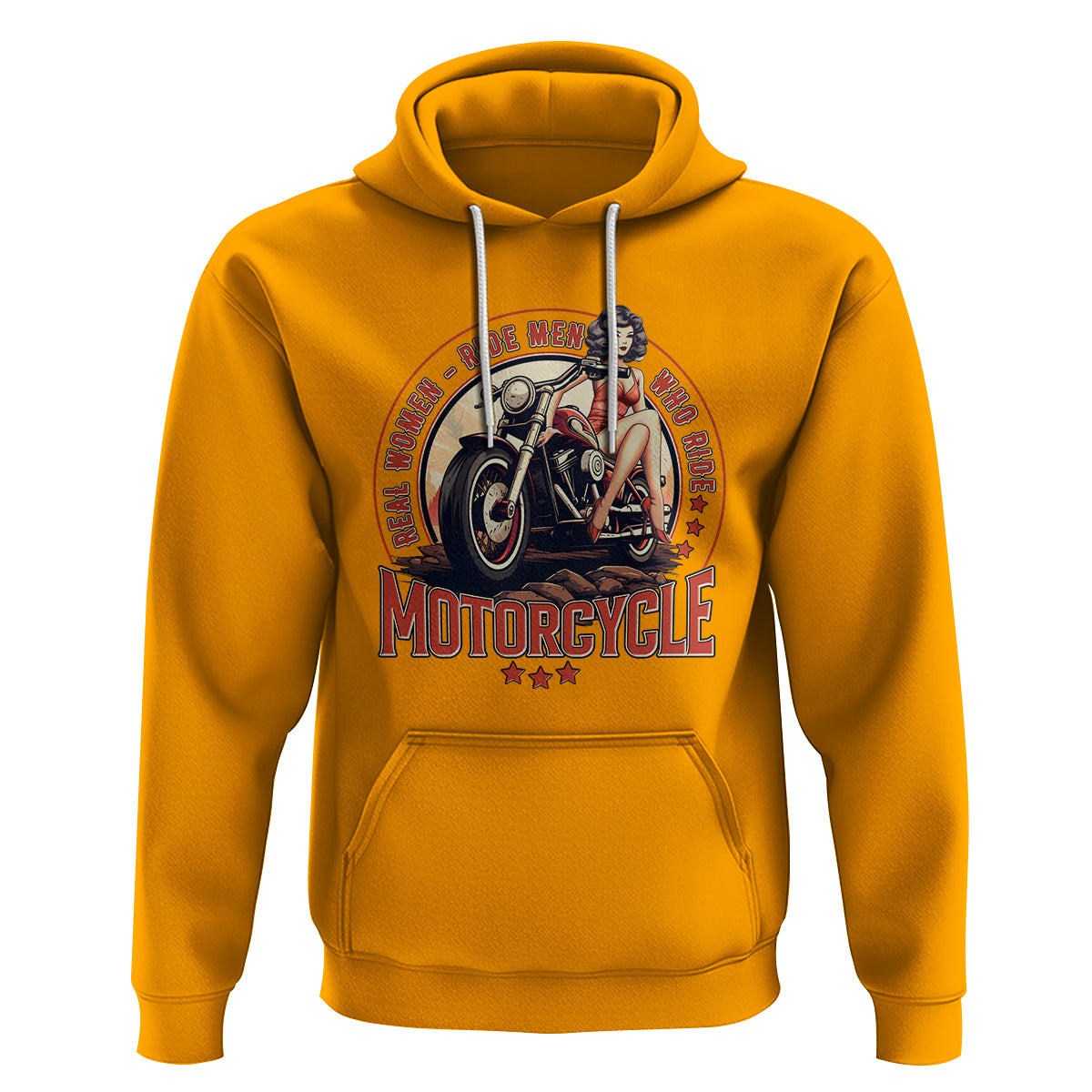 Real Women Ride Men Who Ride Motorcycles Retro Rider Lady Hoodie - Wonder Print Shop