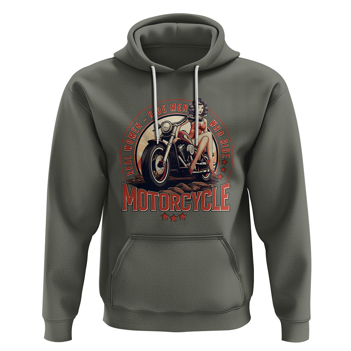 Real Women Ride Men Who Ride Motorcycles Retro Rider Lady Hoodie - Wonder Print Shop