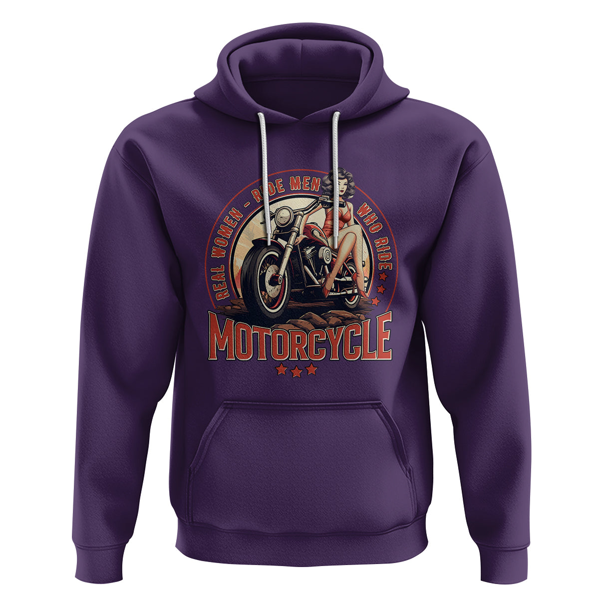 Real Women Ride Men Who Ride Motorcycles Retro Rider Lady Hoodie - Wonder Print Shop