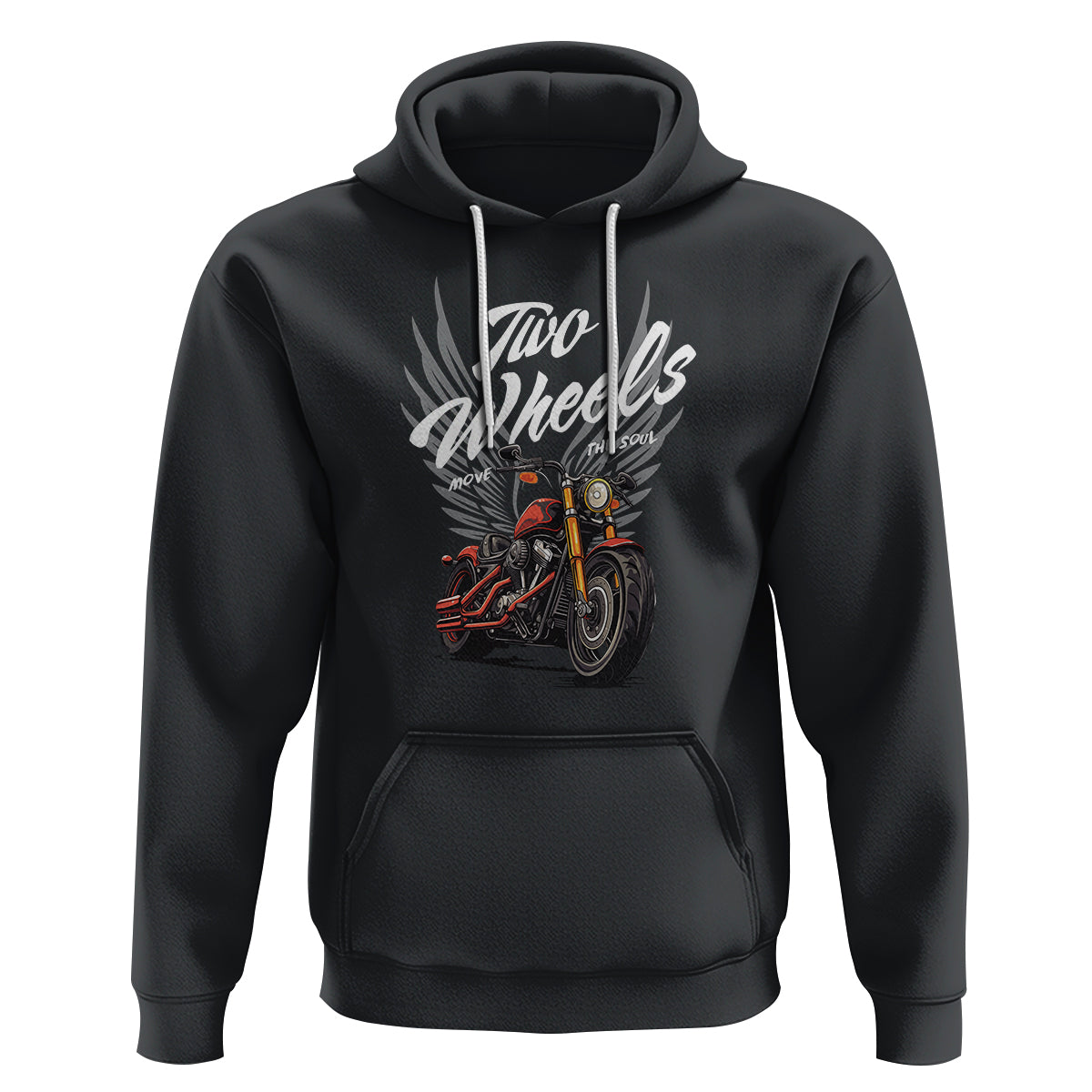 Motorcycle Rider Hoodie Four Wheels Mover The Body Two Wheels Move The Soul - Wonder Print Shop