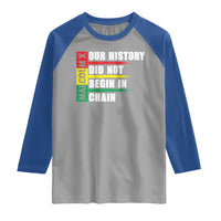 Malcolm X Raglan Shirt Our History Did Not Begin In Chains