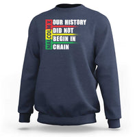 Malcolm X Sweatshirt Our History Did Not Begin In Chains