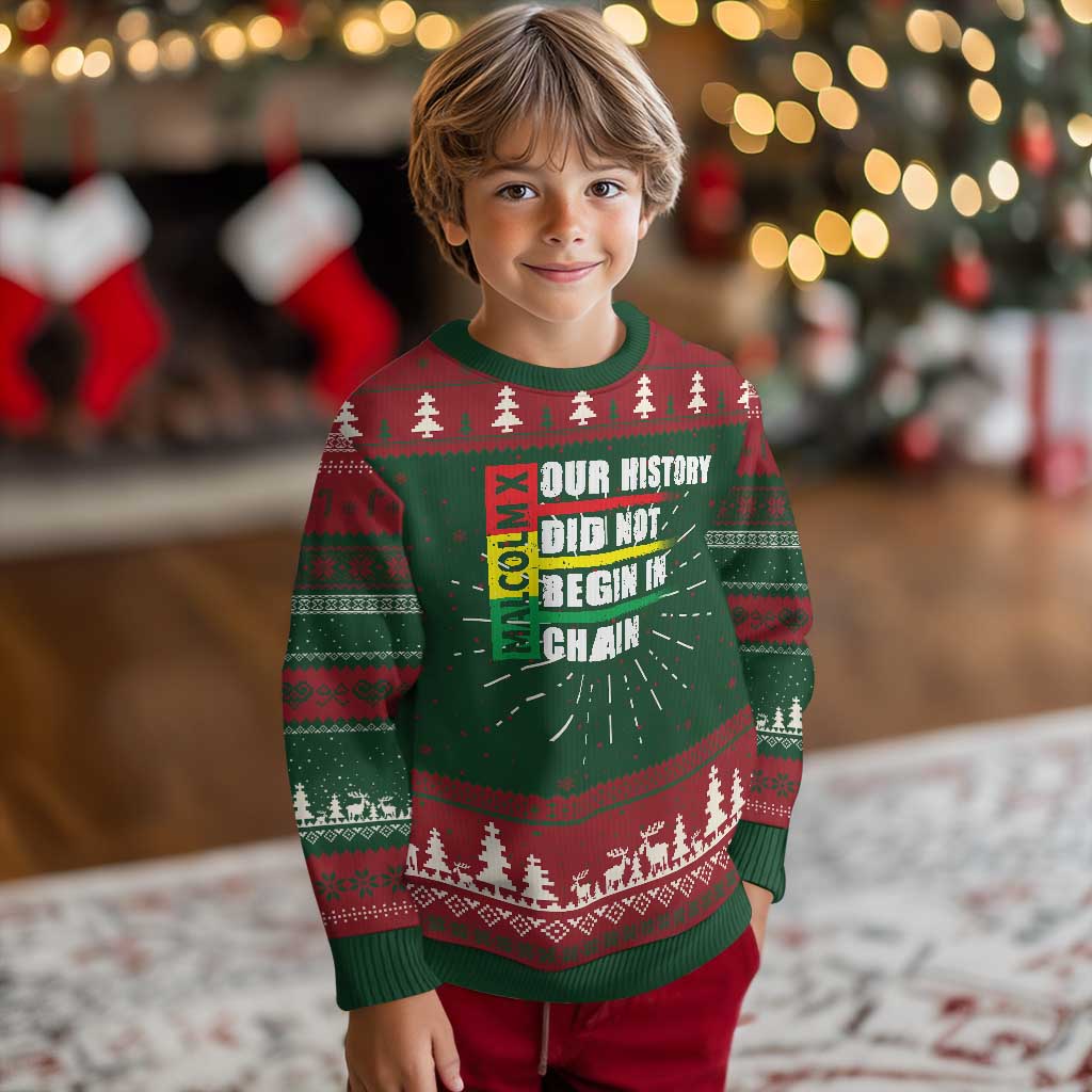 Malcolm X Knitted Sweatshirt Our History Did Not Begin In Chains