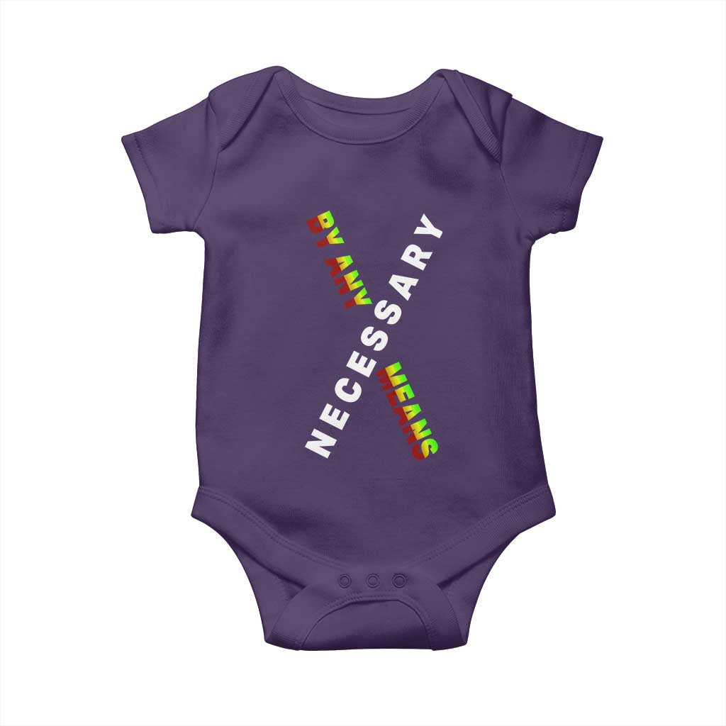 Malcolm X Baby Onesie By Any Means Necessary  Black History