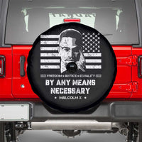 Malcolm X Spare Tire Cover By Any Means Necessary American Flag