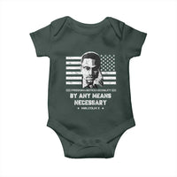 Malcolm X Baby Onesie By Any Means Necessary American Flag