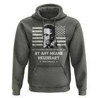 Malcolm X Hoodie By Any Means Necessary American Flag