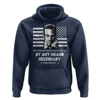 Malcolm X Hoodie By Any Means Necessary American Flag