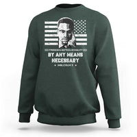 Malcolm X Sweatshirt By Any Means Necessary American Flag