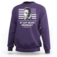 Malcolm X Sweatshirt By Any Means Necessary American Flag