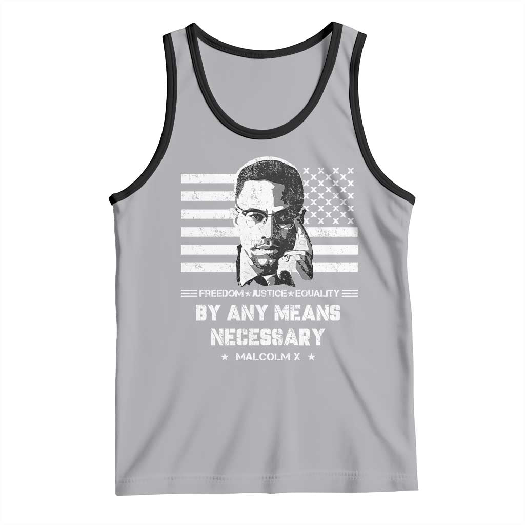 Malcolm X Tank Top By Any Means Necessary American Flag