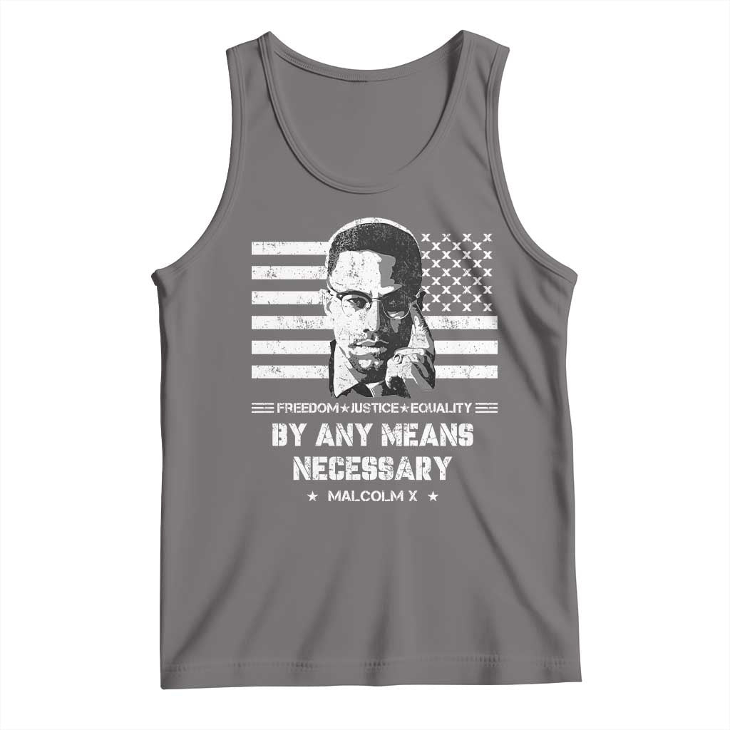 Malcolm X Tank Top By Any Means Necessary American Flag