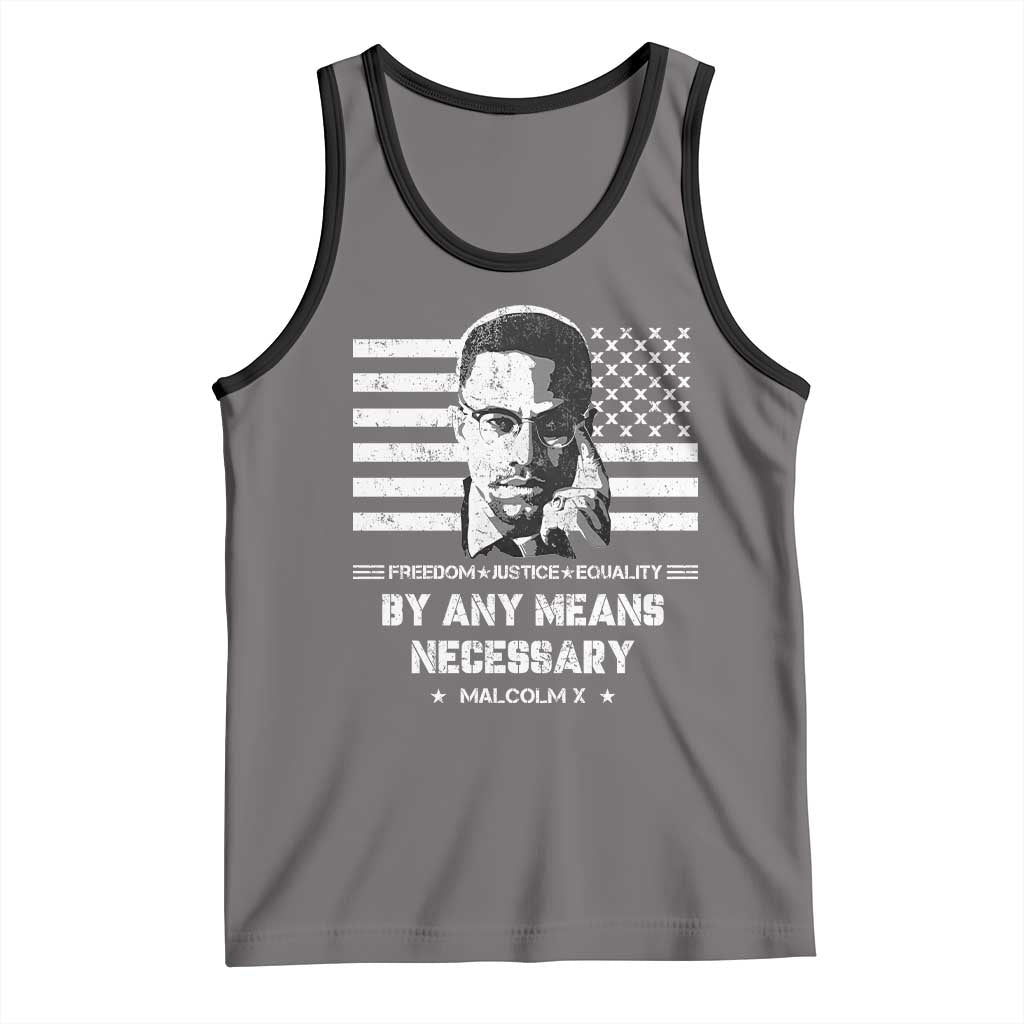 Malcolm X Tank Top By Any Means Necessary American Flag