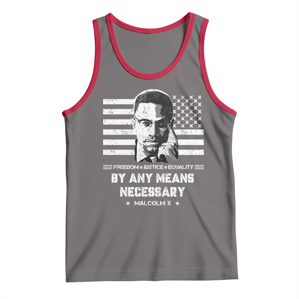 Malcolm X Tank Top By Any Means Necessary American Flag