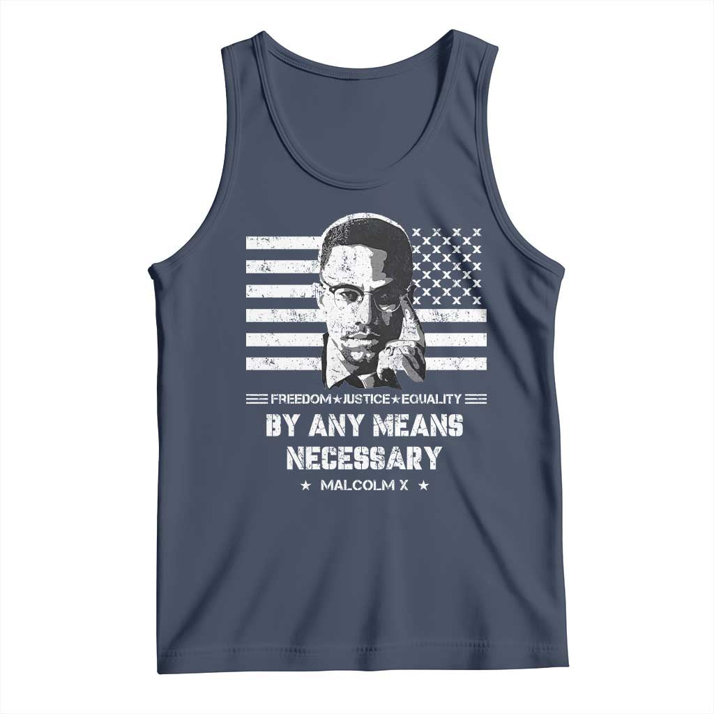 Malcolm X Tank Top By Any Means Necessary American Flag