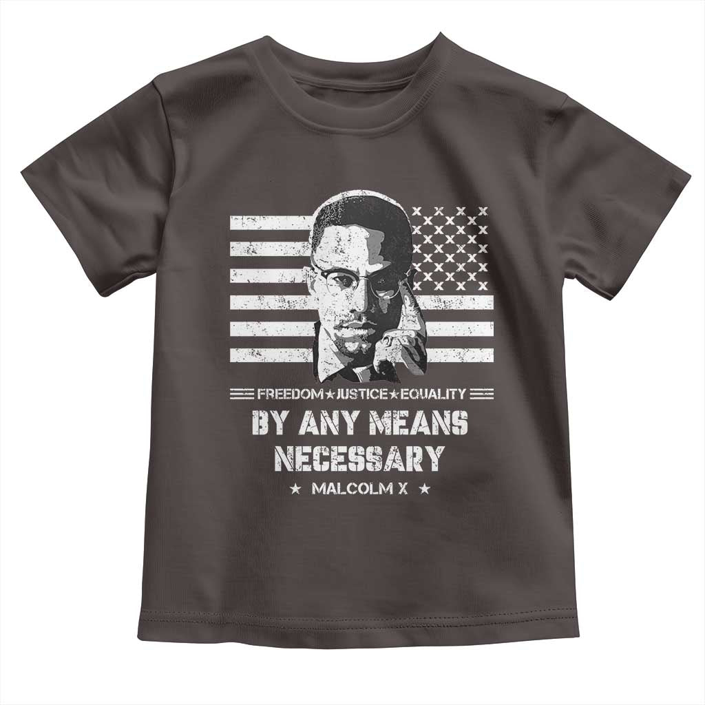 Malcolm X Toddler T Shirt By Any Means Necessary American Flag