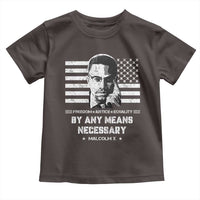 Malcolm X Toddler T Shirt By Any Means Necessary American Flag