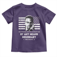 Malcolm X Toddler T Shirt By Any Means Necessary American Flag