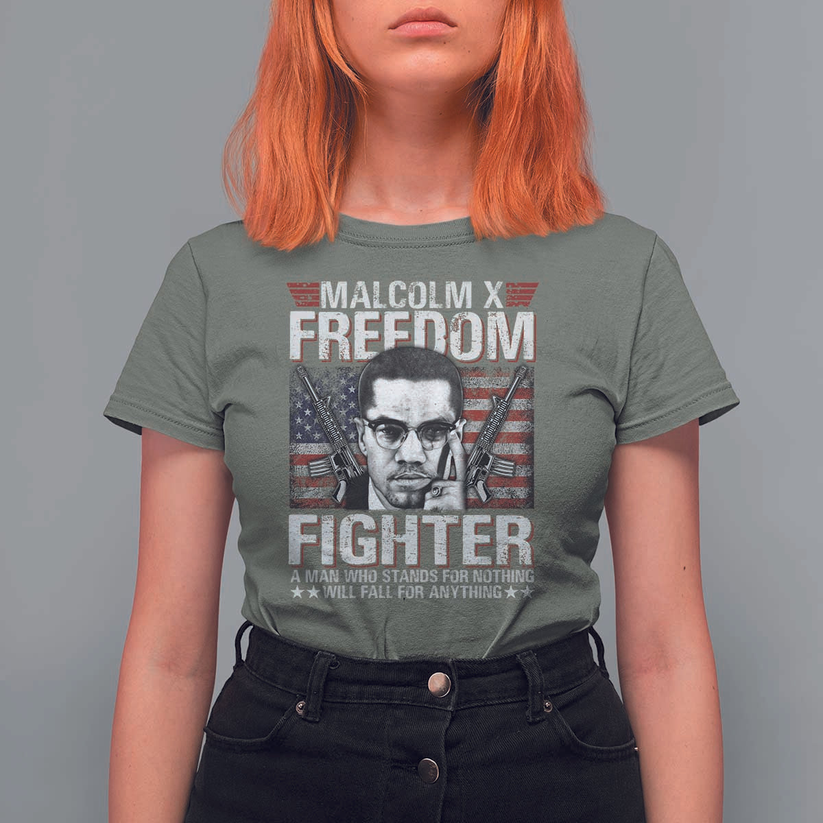 Malcolm X T Shirt For Women A Man Who Stands For Nothing Will Fall For Anything