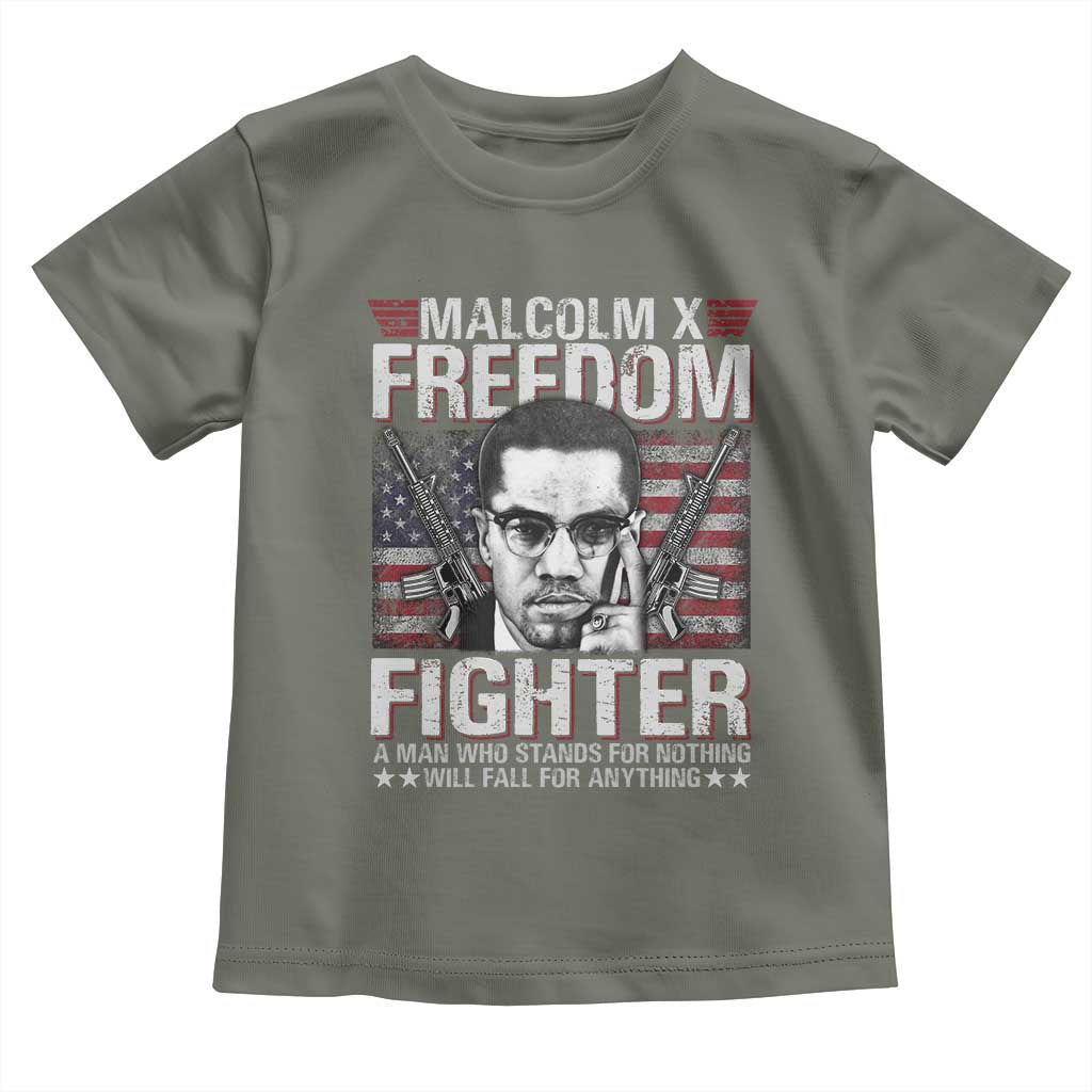 Malcolm X Toddler T Shirt A Man Who Stands For Nothing Will Fall For Anything