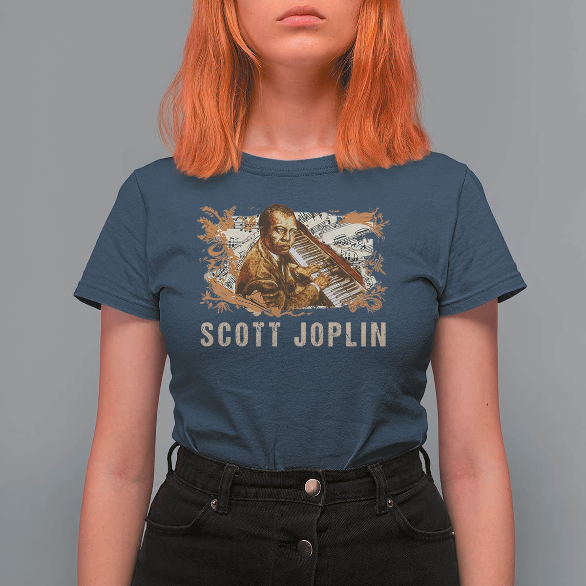 Scott Joplin T Shirt For Women Afro Classical Music Composer Black History