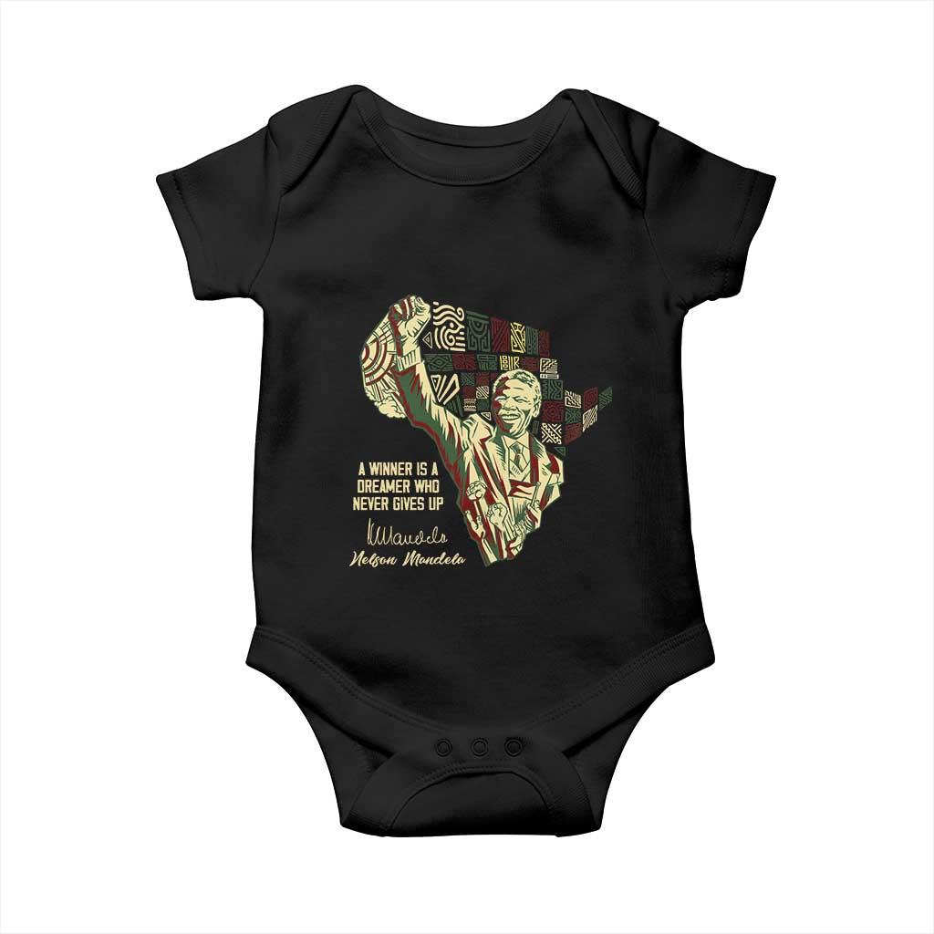 Nelson Mandela Baby Onesie A Winner Is A Dreamer Who Never Gives Up