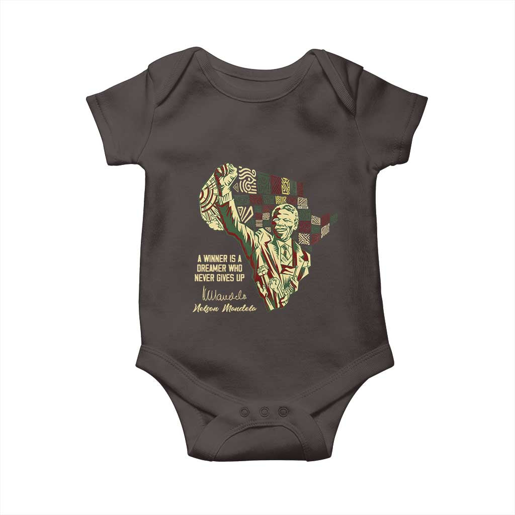 Nelson Mandela Baby Onesie A Winner Is A Dreamer Who Never Gives Up