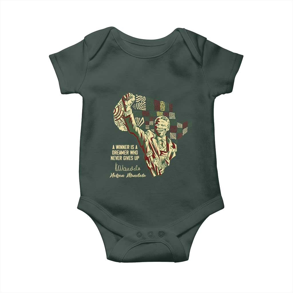 Nelson Mandela Baby Onesie A Winner Is A Dreamer Who Never Gives Up