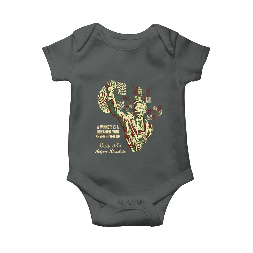 Nelson Mandela Baby Onesie A Winner Is A Dreamer Who Never Gives Up