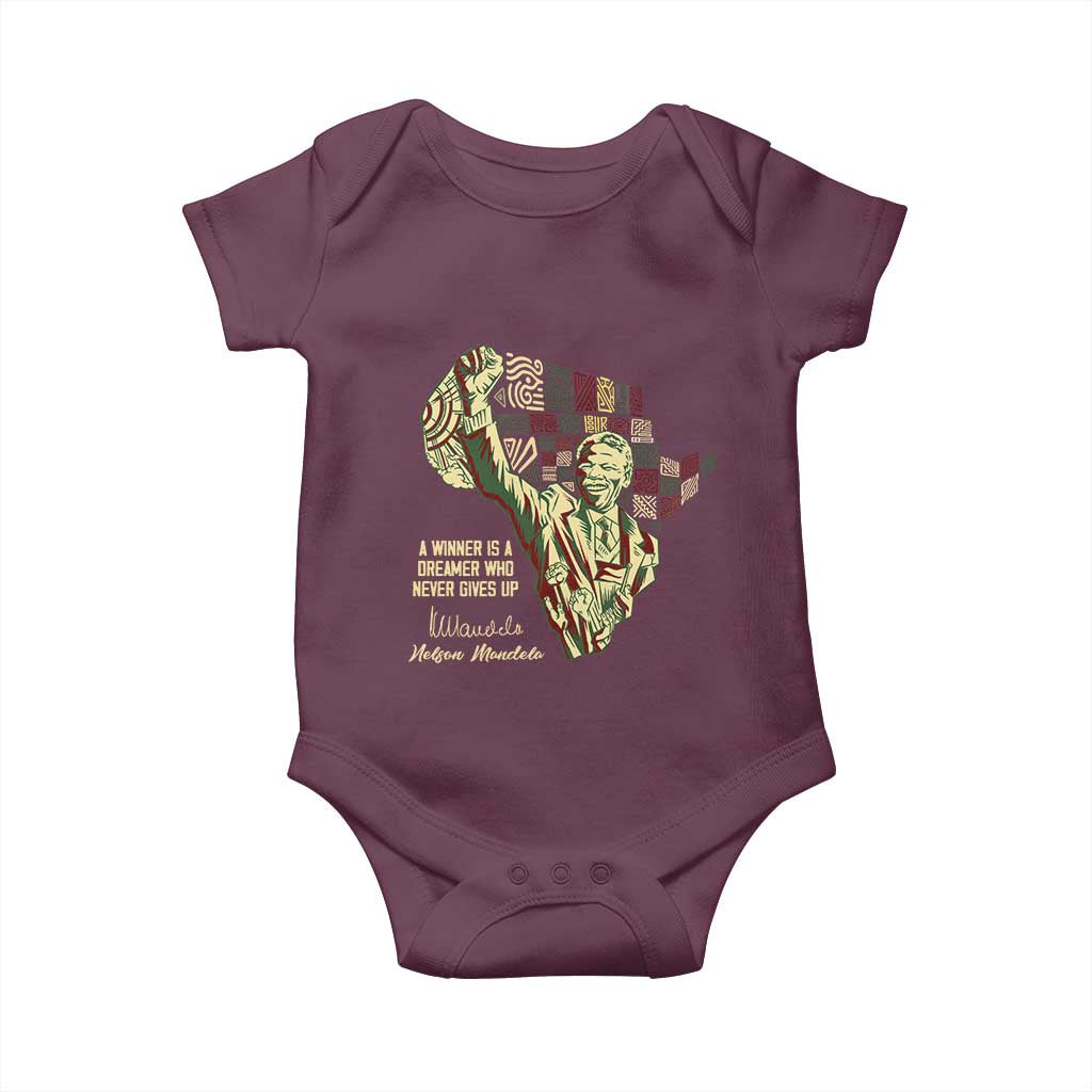 Nelson Mandela Baby Onesie A Winner Is A Dreamer Who Never Gives Up