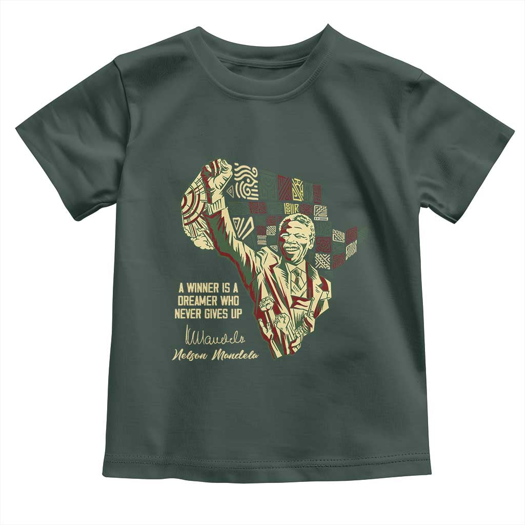 Nelson Mandela Toddler T Shirt A Winner Is A Dreamer Who Never Gives Up