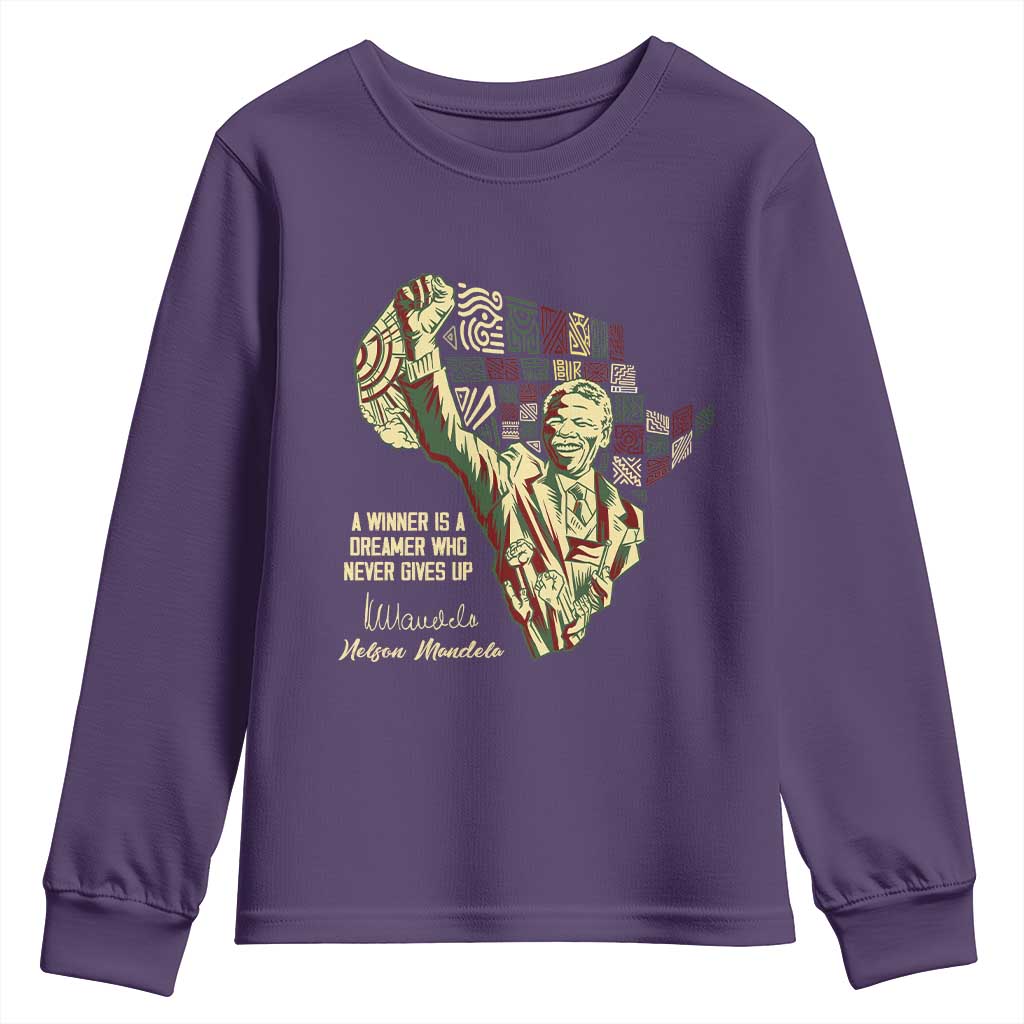 Nelson Mandela Youth Sweatshirt A Winner Is A Dreamer Who Never Gives Up