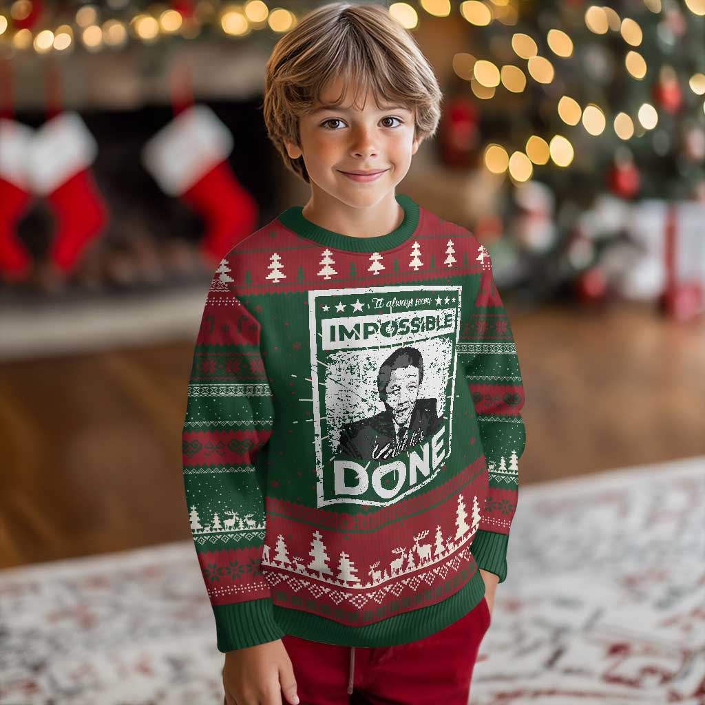 Nelson Mandela Ugly Christmas Sweater It Always Seems Impossible Until It's Done