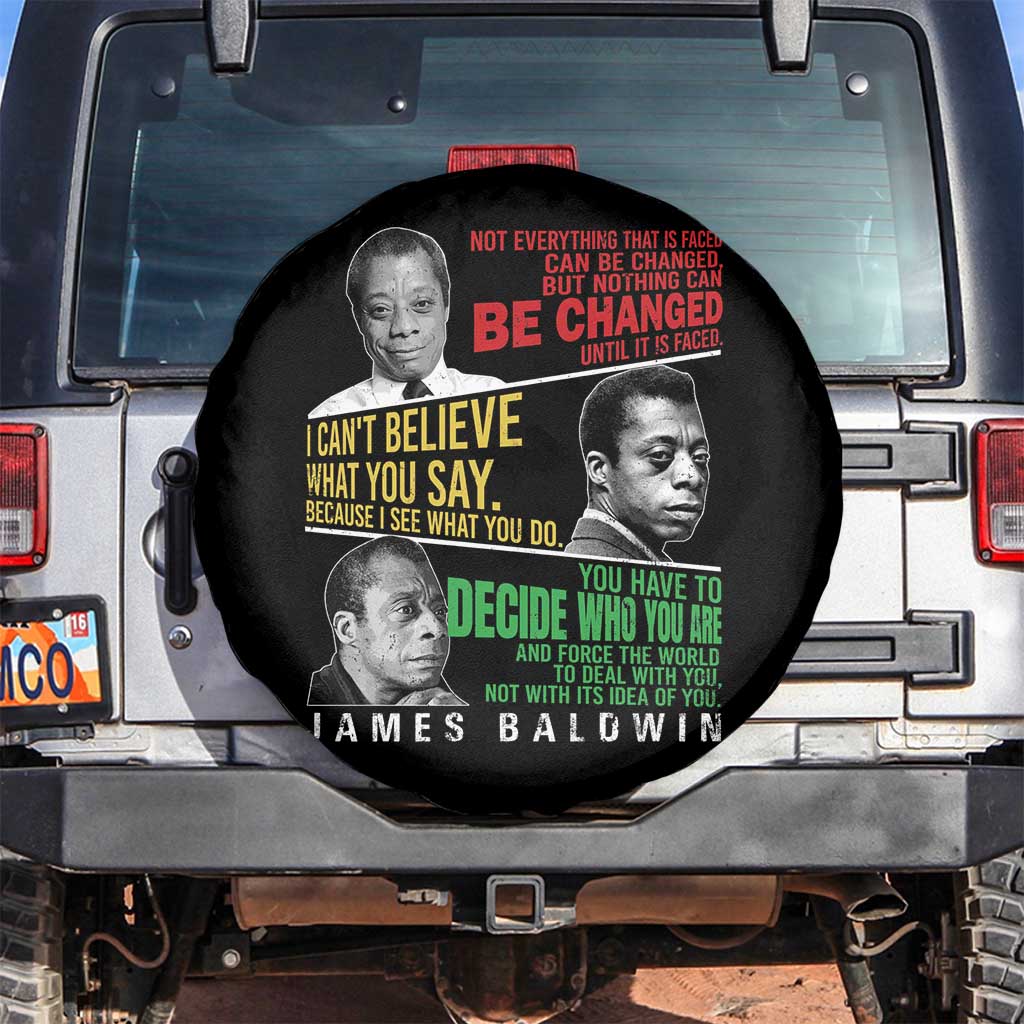 James Baldwin Spare Tire Cover Famous Quotes Nothing Can Be Changed Until It Is Faced
