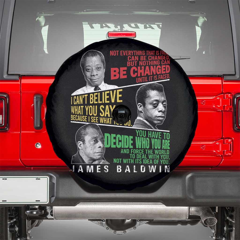 James Baldwin Spare Tire Cover Famous Quotes Nothing Can Be Changed Until It Is Faced