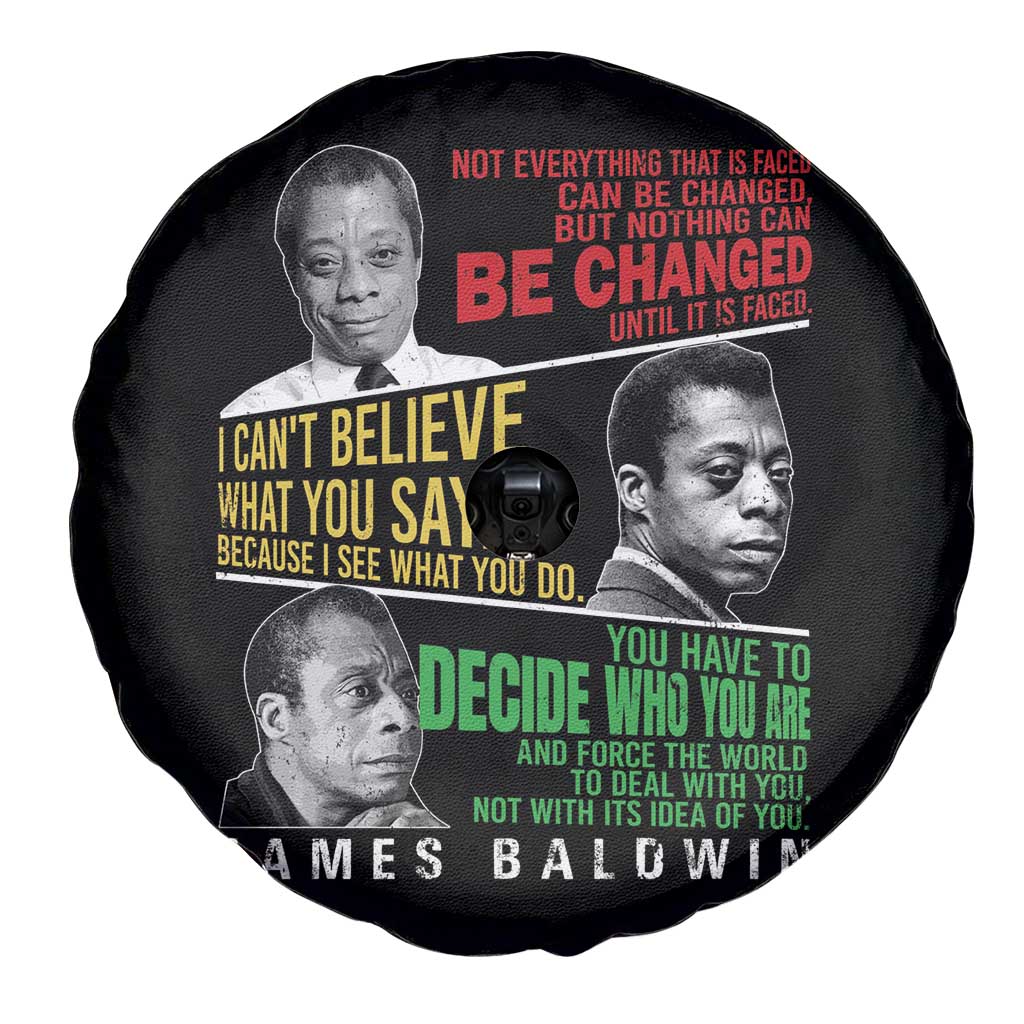 James Baldwin Spare Tire Cover Famous Quotes Nothing Can Be Changed Until It Is Faced