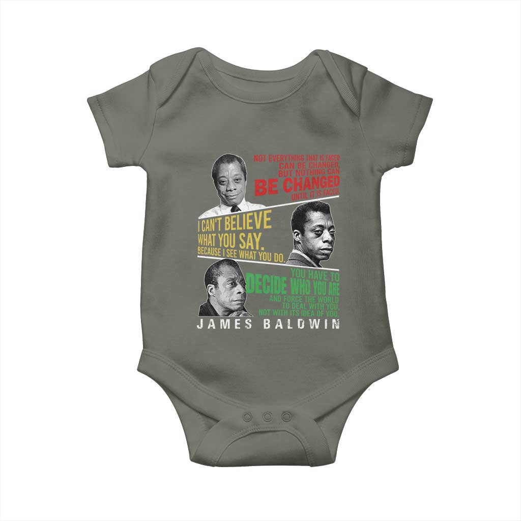 James Baldwin Baby Onesie Famous Quotes Nothing Can Be Changed Until It Is Faced