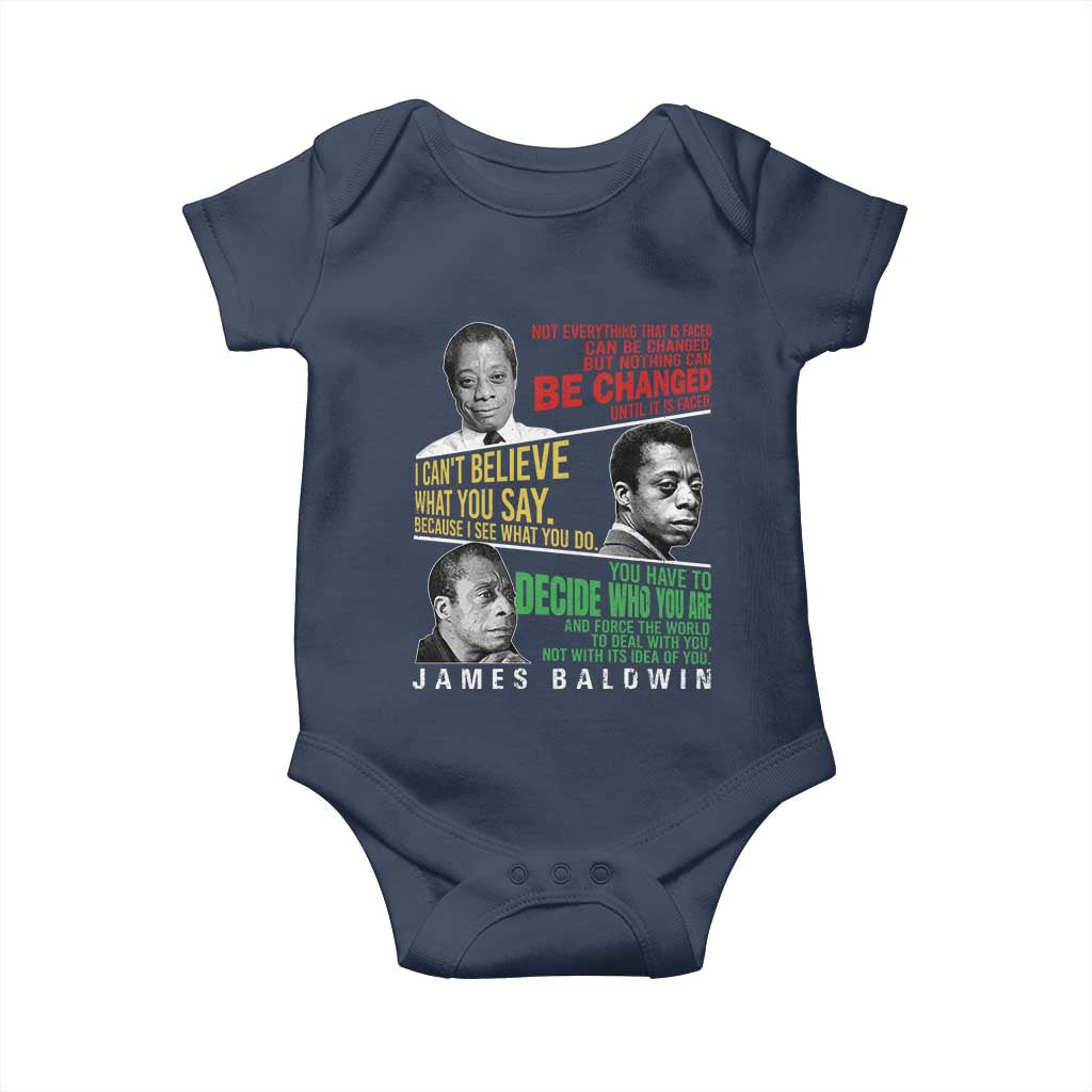 James Baldwin Baby Onesie Famous Quotes Nothing Can Be Changed Until It Is Faced