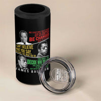 James Baldwin 4 in 1 Can Cooler Tumbler Famous Quotes Nothing Can Be Changed Until It Is Faced
