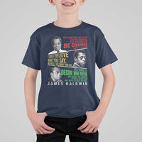 James Baldwin T Shirt For Kid Famous Quotes Nothing Can Be Changed Until It Is Faced