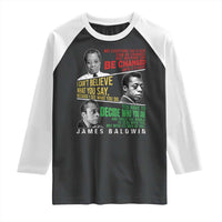 James Baldwin Raglan Shirt Famous Quotes Nothing Can Be Changed Until It Is Faced