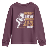 James Baldwin Youth Sweatshirt Ignorance Allied With Power Is The Most Ferocious Enemy Justice Can Have