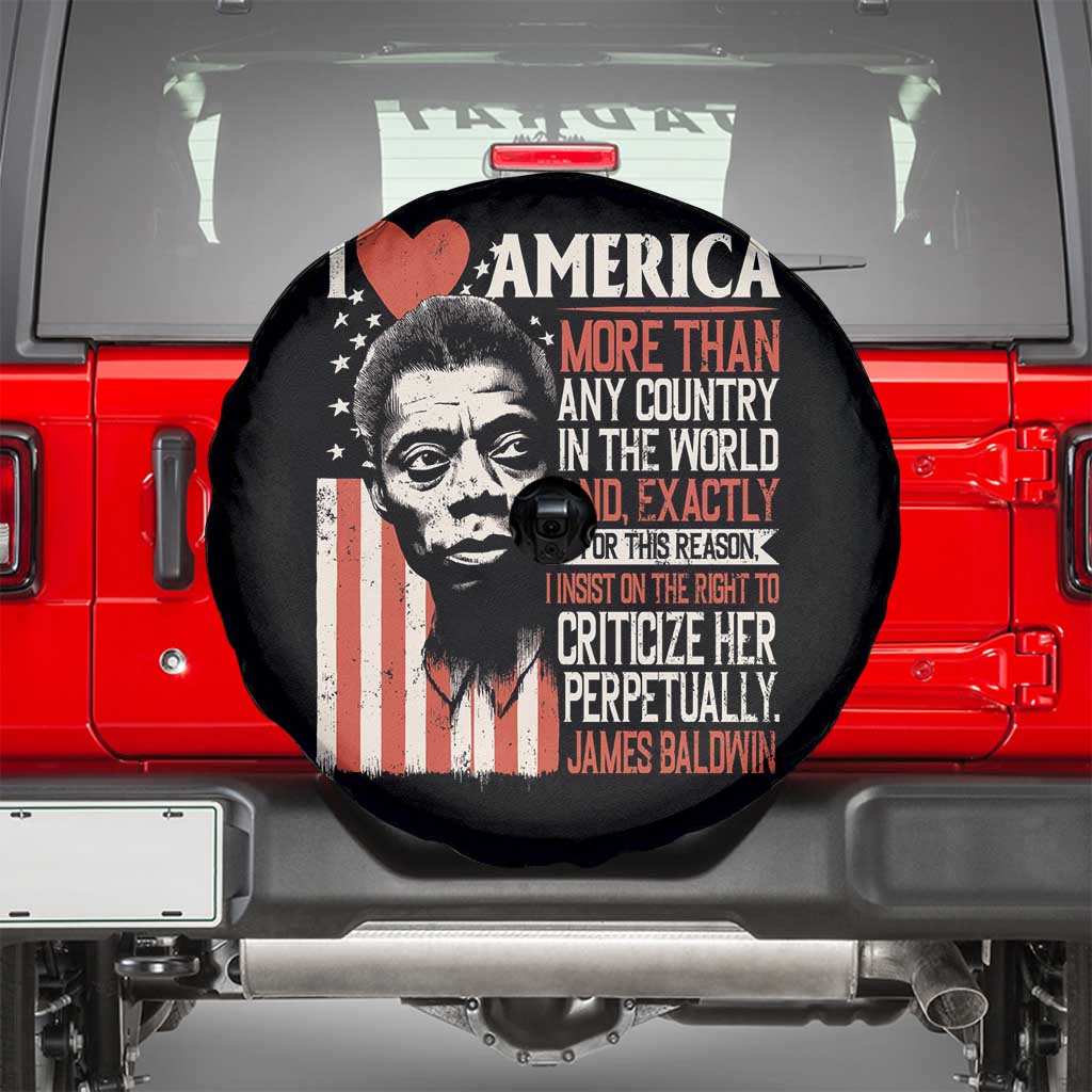 James Baldwin Spare Tire Cover I Love America More Than Any Country In The World