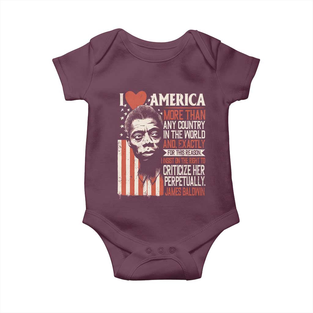 James Baldwin Baby Onesie I Love America More Than Any Country In The World