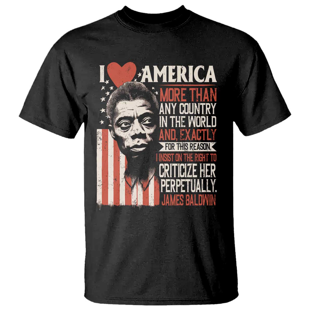 James Baldwin T Shirt I Love America More Than Any Country In The World