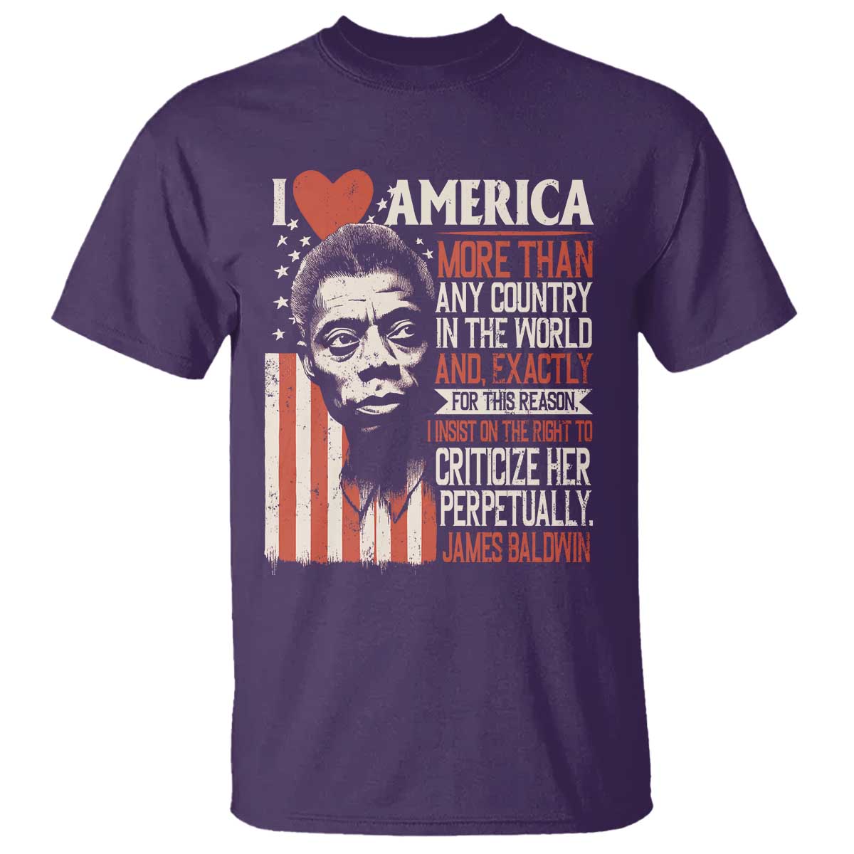 James Baldwin T Shirt I Love America More Than Any Country In The World