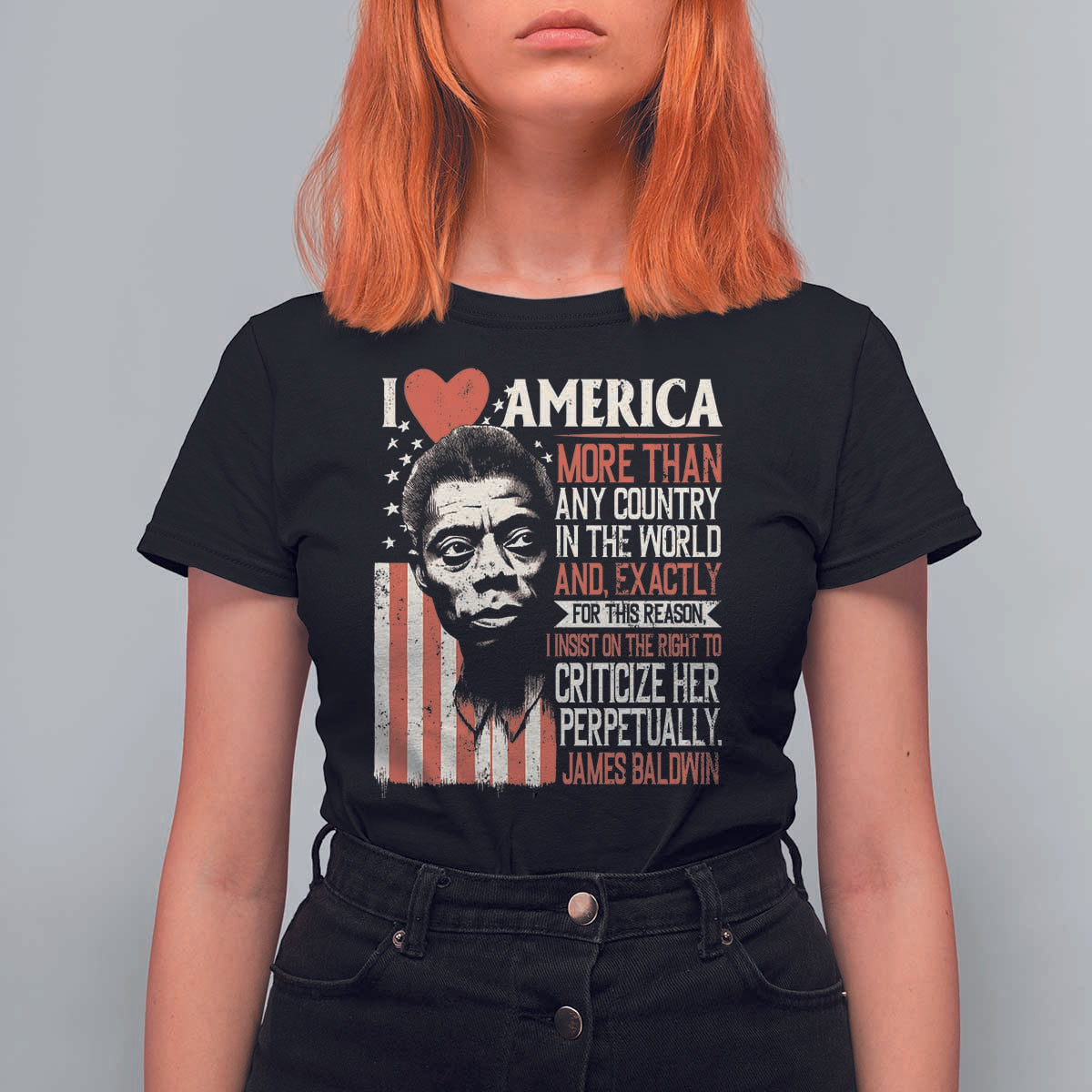 James Baldwin T Shirt For Women I Love America More Than Any Country In The World